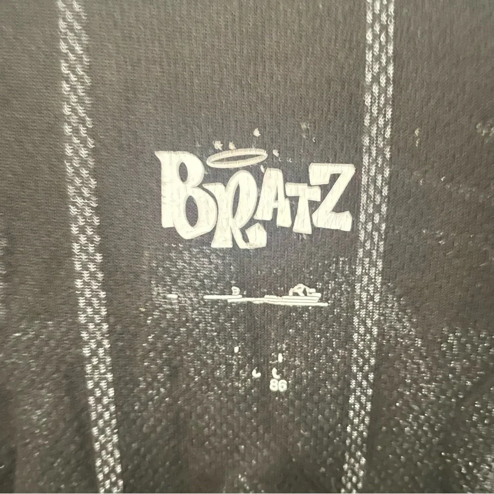 Bratz Baseball Jersey Graphic Shirt Black White Pinstripe Y2K Style